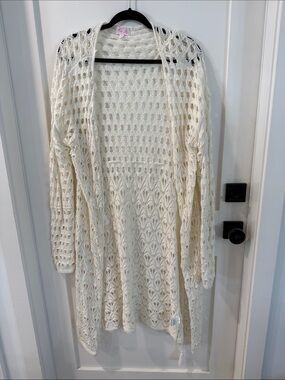 Open-Knit Cream Women’s Cardigan Sweater by Pink Lily NWOT